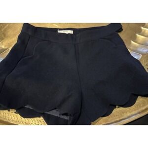 Women's Navy Ezra Blue Scalloped Shorts Size Small‎